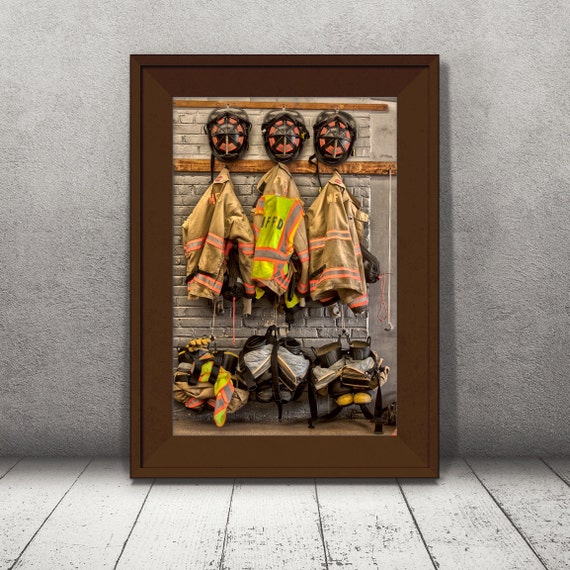 Firefighter Gear Print Menomonee Falls Wi Firehouse Fire Etsy