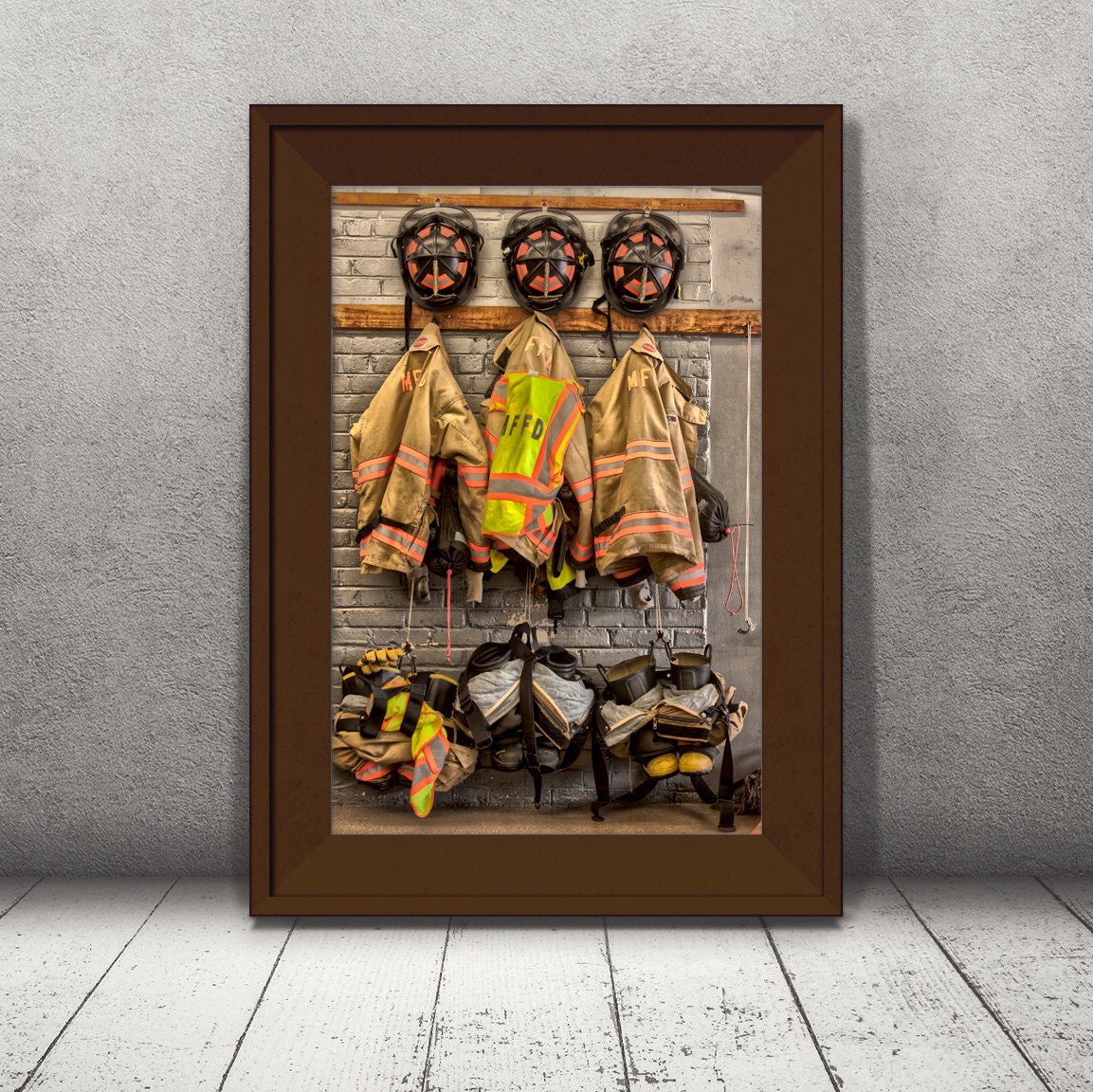 Firefighter Gear Print, Menomonee Falls WI, Firehouse Fire