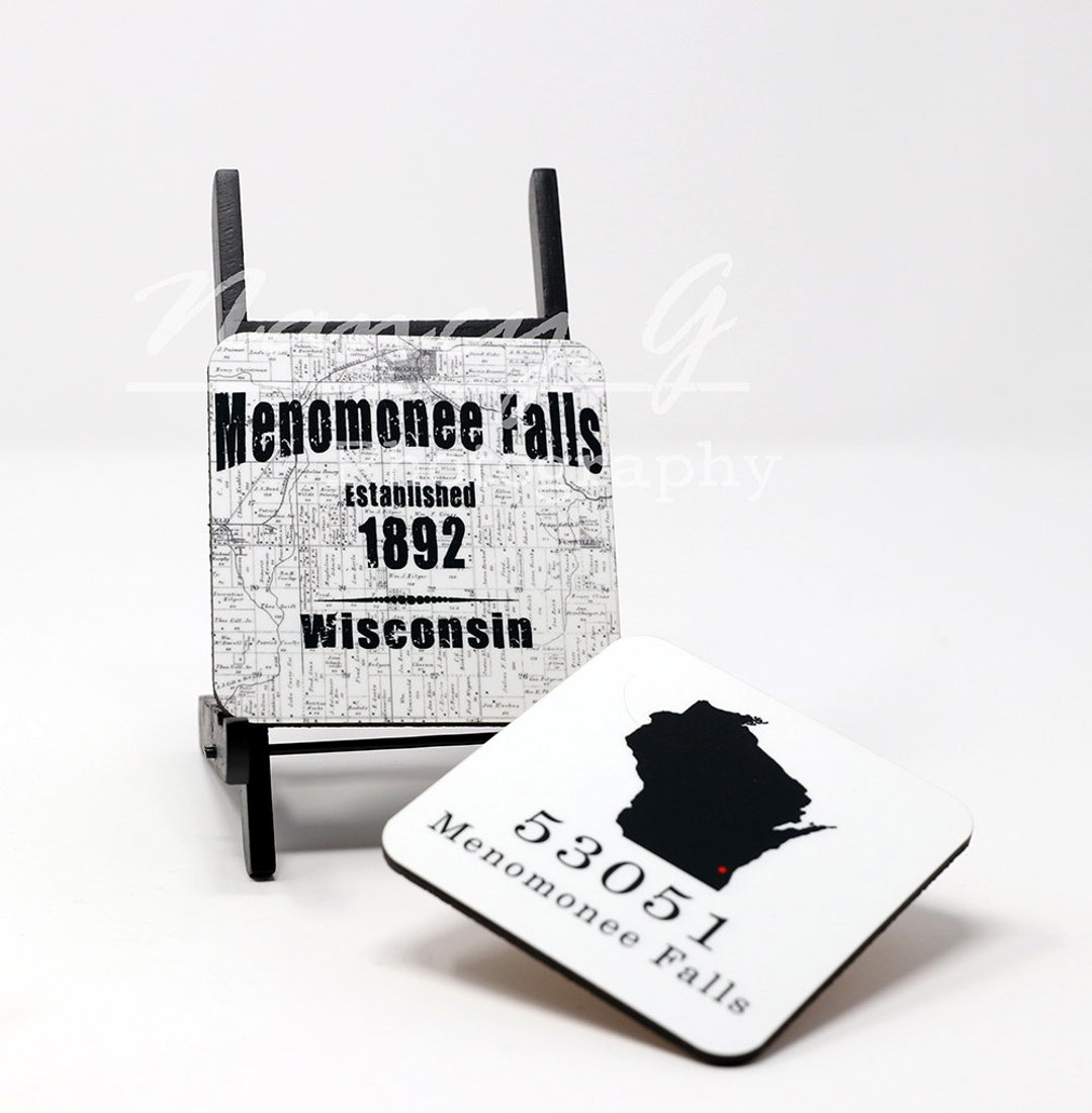 Coaster, Coasters Set, Menomonee Falls 1892 Established, Wisconsin