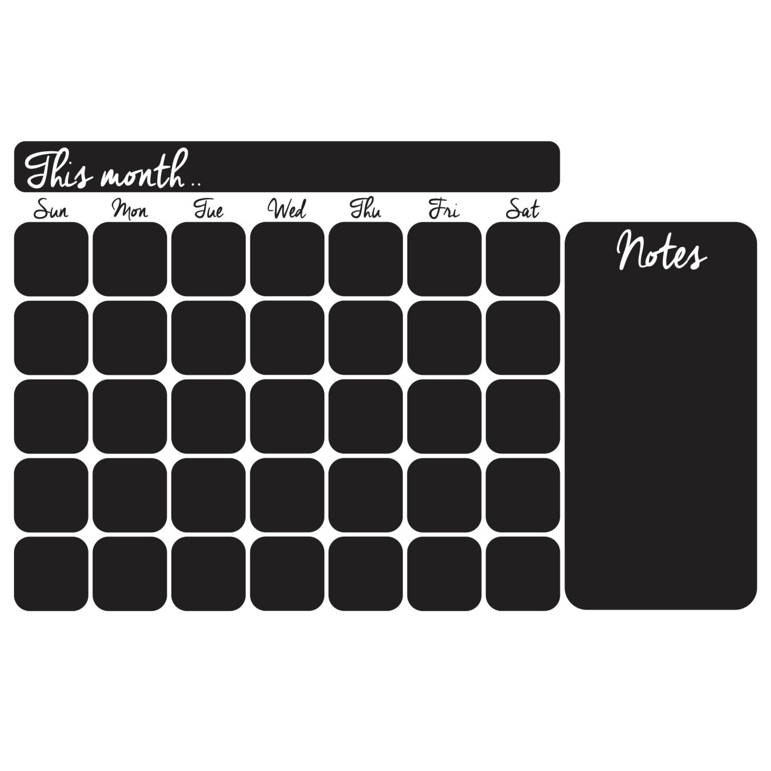 Chalkboard Weekly and Monthly Wall Calendar to Print, Custom Calendar for  Family Routine Organizer or College Plan 24x36 DIGITAL FILE 