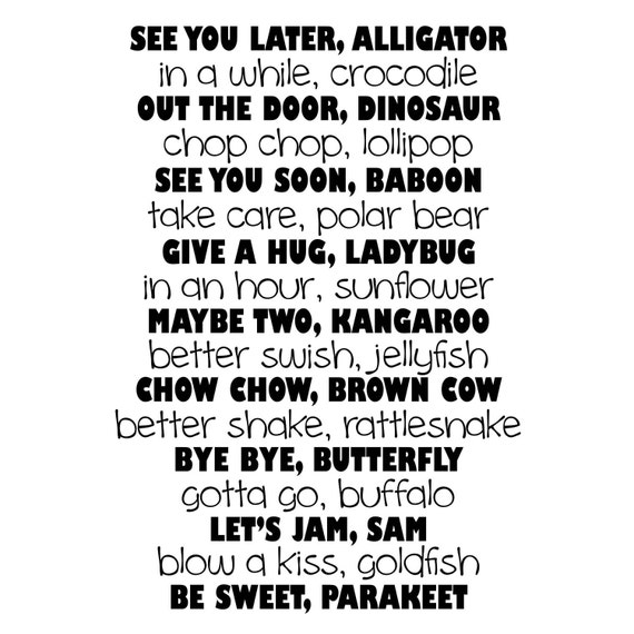 See You Later Alligator Vinyl Wall Decal Etsy