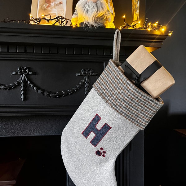 Luxury personalised traditional Italian wool Pet Christmas Stocking