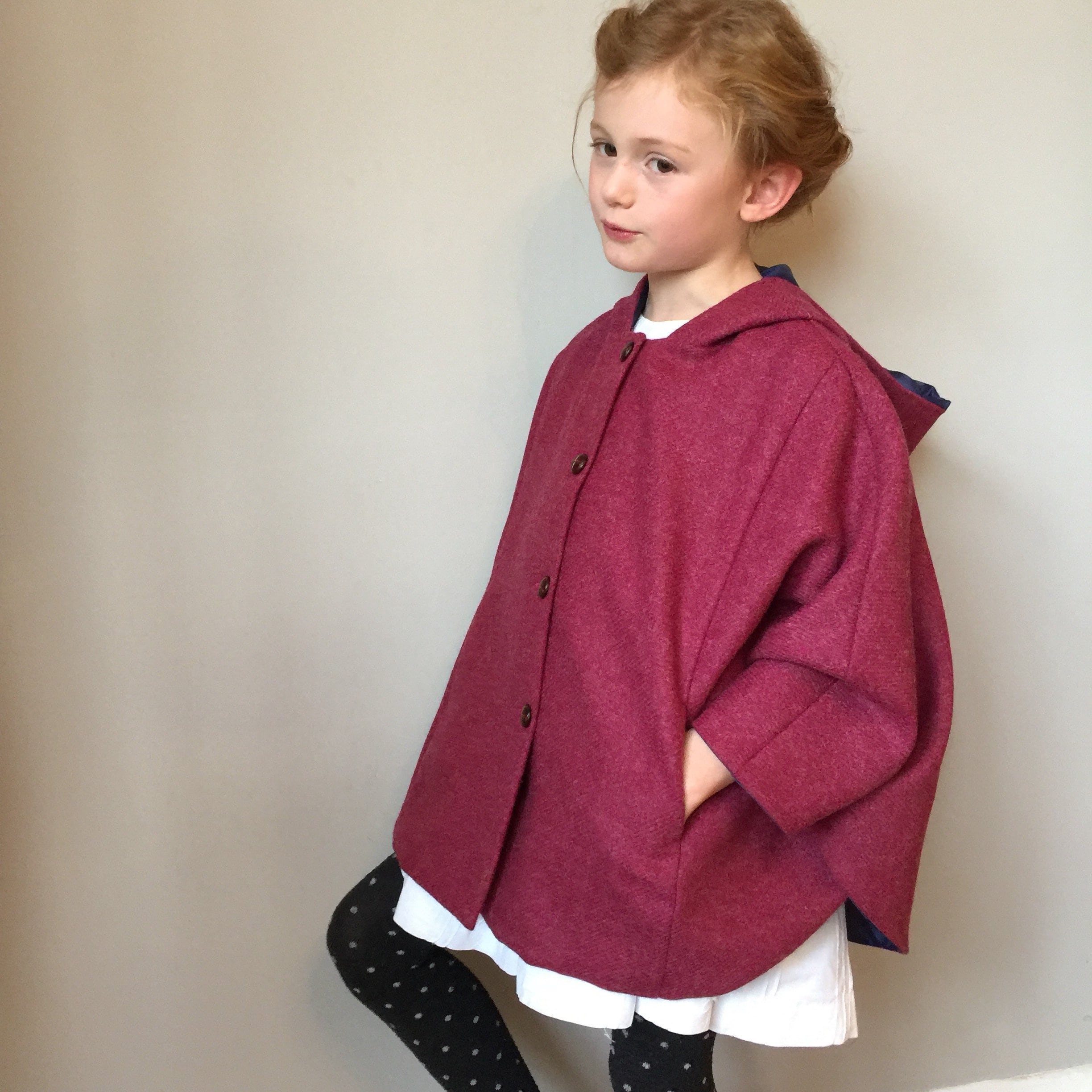 Girls 100% Shetland Wool Cape Fully Lined in Rich Navy With - Etsy