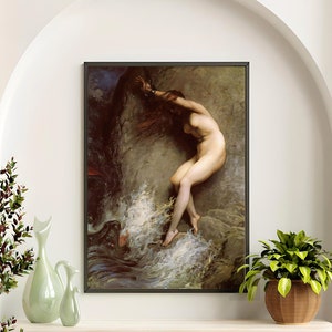 Andromeda - Paul Gustave Dore 1869 Oil Painting. Perseus Legend. Chained Woman Portrait. Printable Art. Fine Art. Large Print. Wall Art.