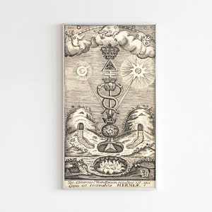 Alchemy Illustration 18th Century Old Hermetic Print Philosopher&#39;s Stone Vintage Drawing Printable Hermetical Art Alchemy Symbols