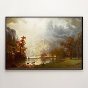 The Sierra Nevada Mountains - California by Albert Bierstadt. Sierra National Park. Digital Printable File. Fine Art, Vintage Oil Painting.