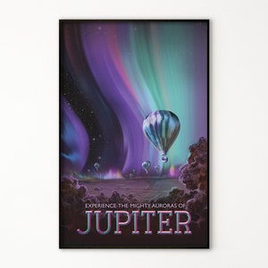 Nasa Posters, Visit Jupiter - Printable File, Digital Wall Art, Vintage Illustration of Space Travel, Home Office Decor, Retro Poster File