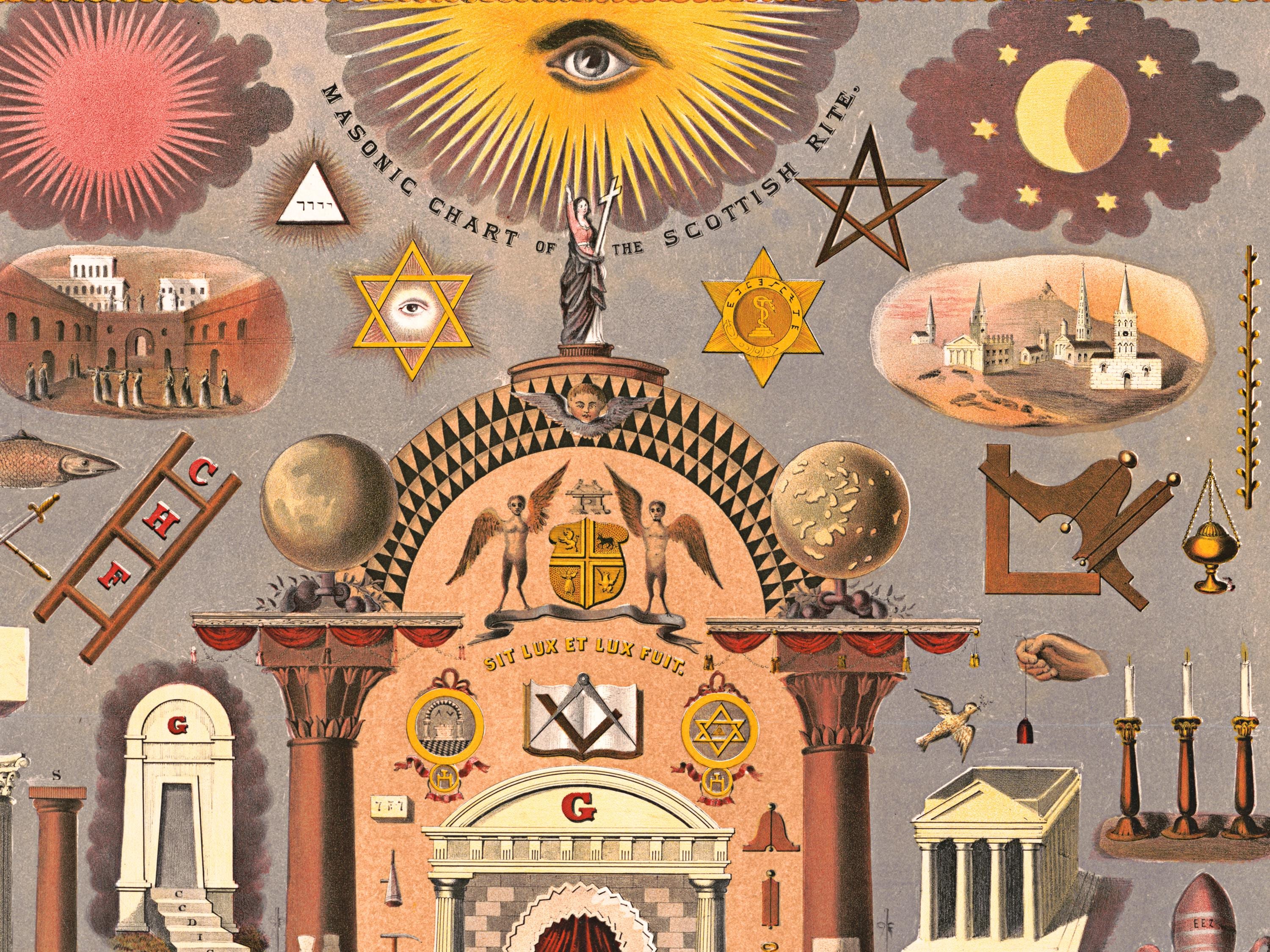 Masonic Chart of the Scottish Rite, Vintage Freemasonry Print, Masonic ...