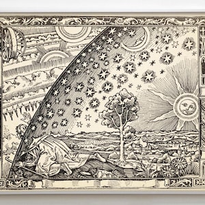 The Flamarion Engraving, the Search for Knowledge, Mystical Quest, Printable Cosmology Illustration, Hermetical Art for Painting Coloring