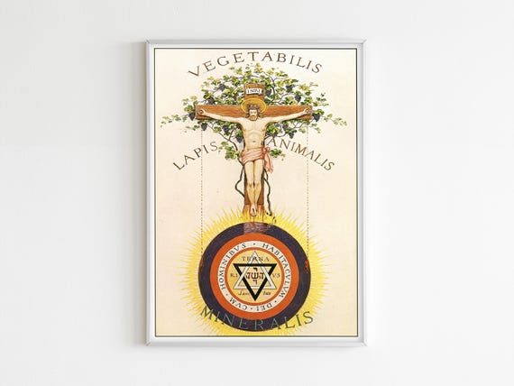 Rosicrucian Crucifixion Printable Masonic Art, the Solar