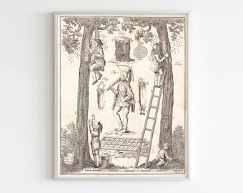 Vintage Beekeeping Techniques, Hand Drawn Vintage Illustration of Apiculture and Natural Bee Hives, Antique Apiary Decor, Beekeeper Gift