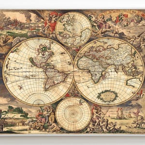 Antike Weltkarte ca 1668 druckbare Datei, Vintage Karte Druck, antike Kartographie, Vintage Illustration der Weltkarte, Studio Dekor, alte Karten