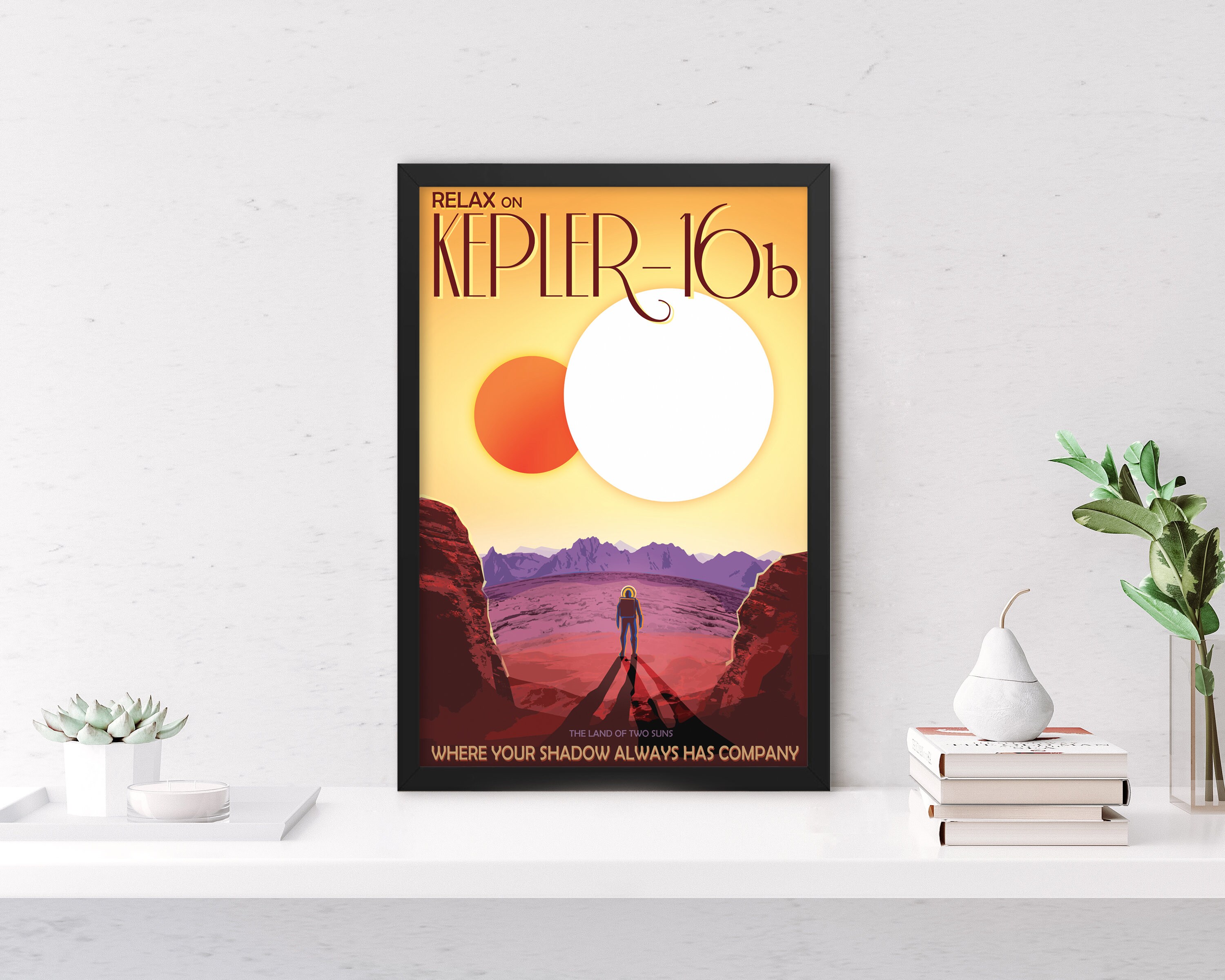 Nasa Posters, Relax on Kepler 16b - Printable File, Digital Wall