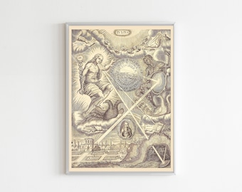Study of Light and Shadow 1646, Medieval Optics Science, Printable Alchemy Art, Vintage Esoteric Art, Antique Study Decor.
