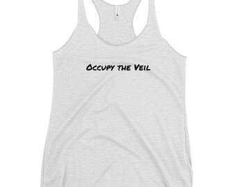Occupy the Veil Women's Racerback Tank Black Text