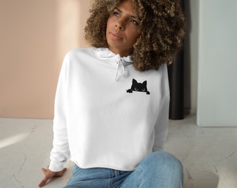 Cranky Kitty Crop Hoodie