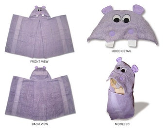 hippo hooded towel