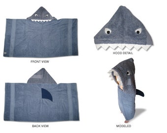 shark hooded towel