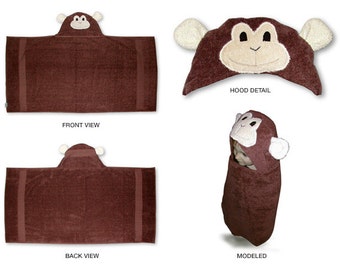 monkey hooded towel