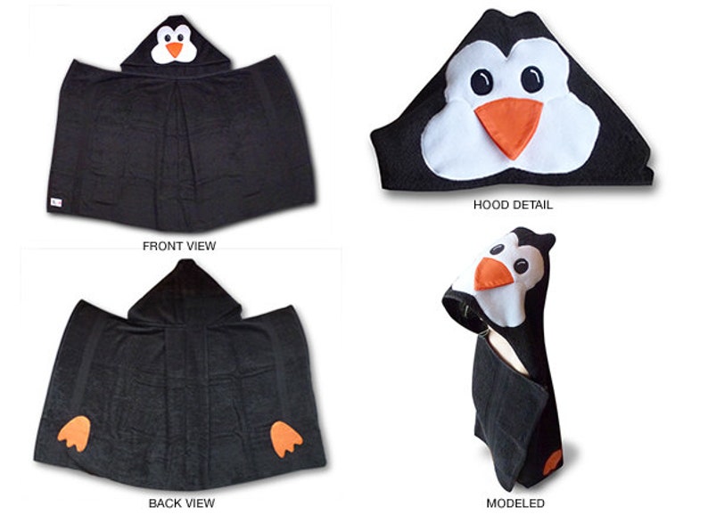 penguin hooded towel image 1