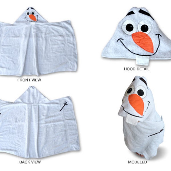 Olaf snowman hooded towel