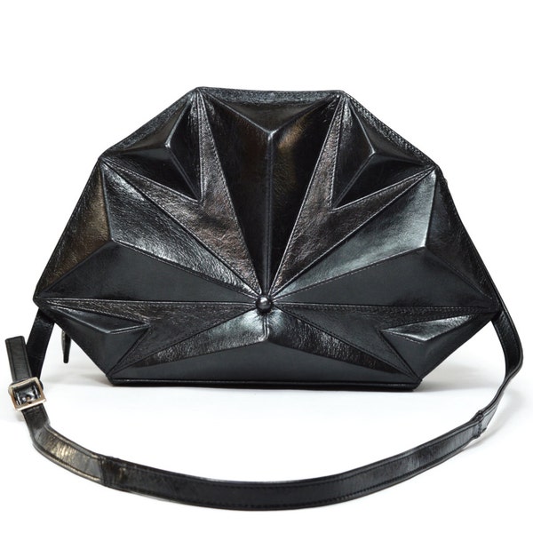 Black leather handbag, Elegant purse, Luxury womes purse, Evening handbag, Stylish purse, Black Handbag,Diamond Handbag, Black