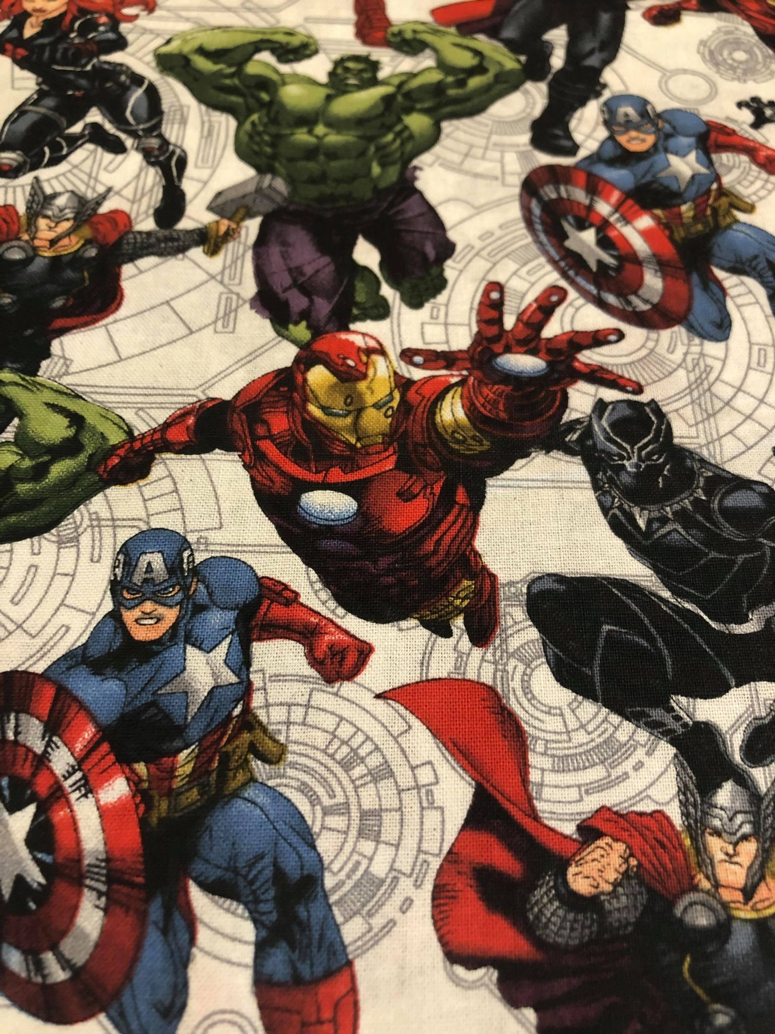 Marvel Super Hero Cotton Fabric, Avengers Unite Character Fabric, Qui…