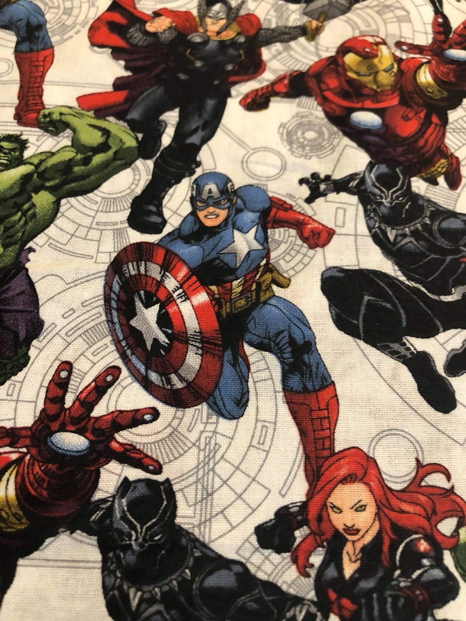 Marvel Super Hero Cotton Fabric, Avengers Unite Character Fabric