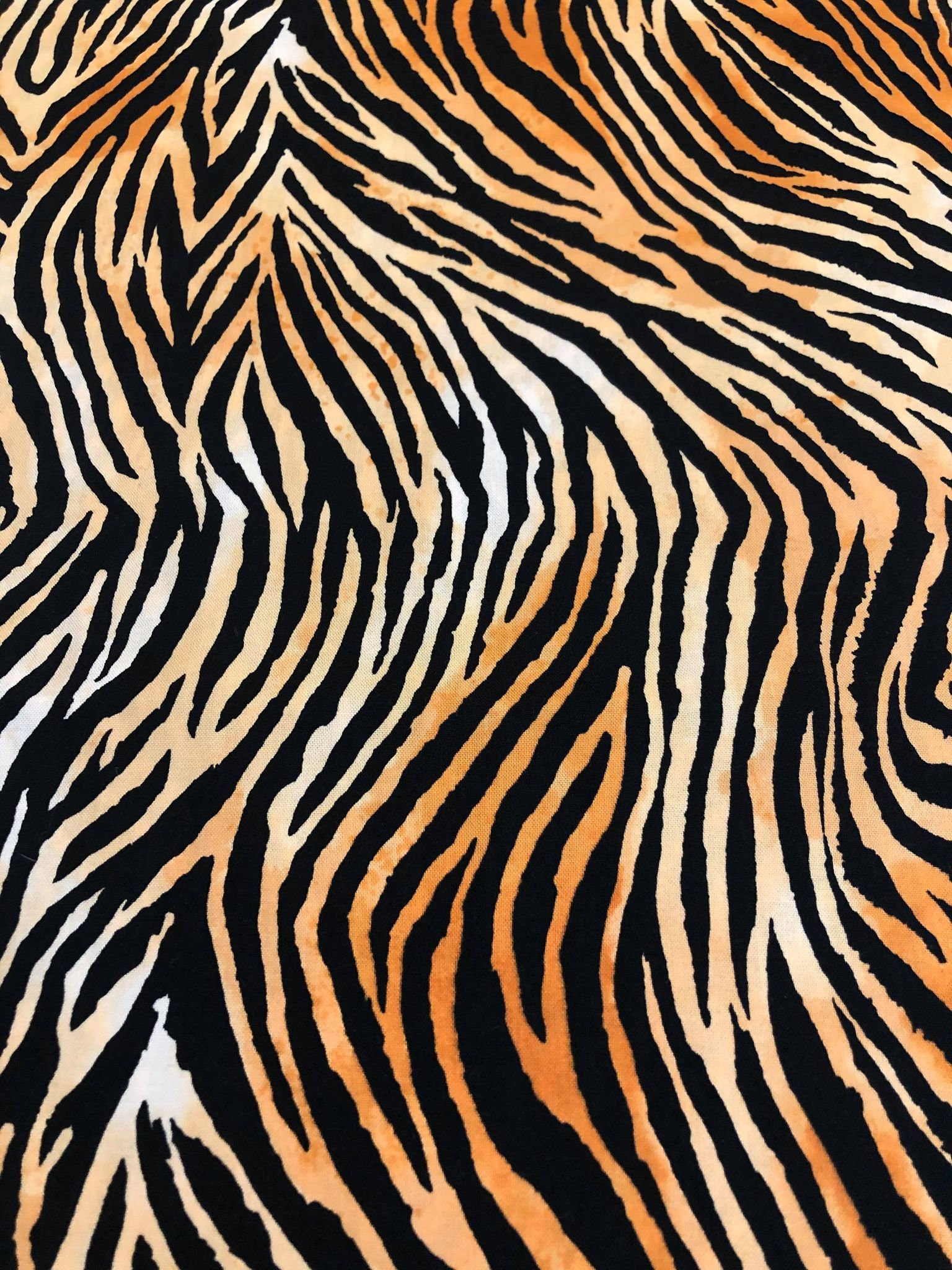 Tiger Stripe Fabric Animal Print Cotton Fabric Fat Quarter Etsy