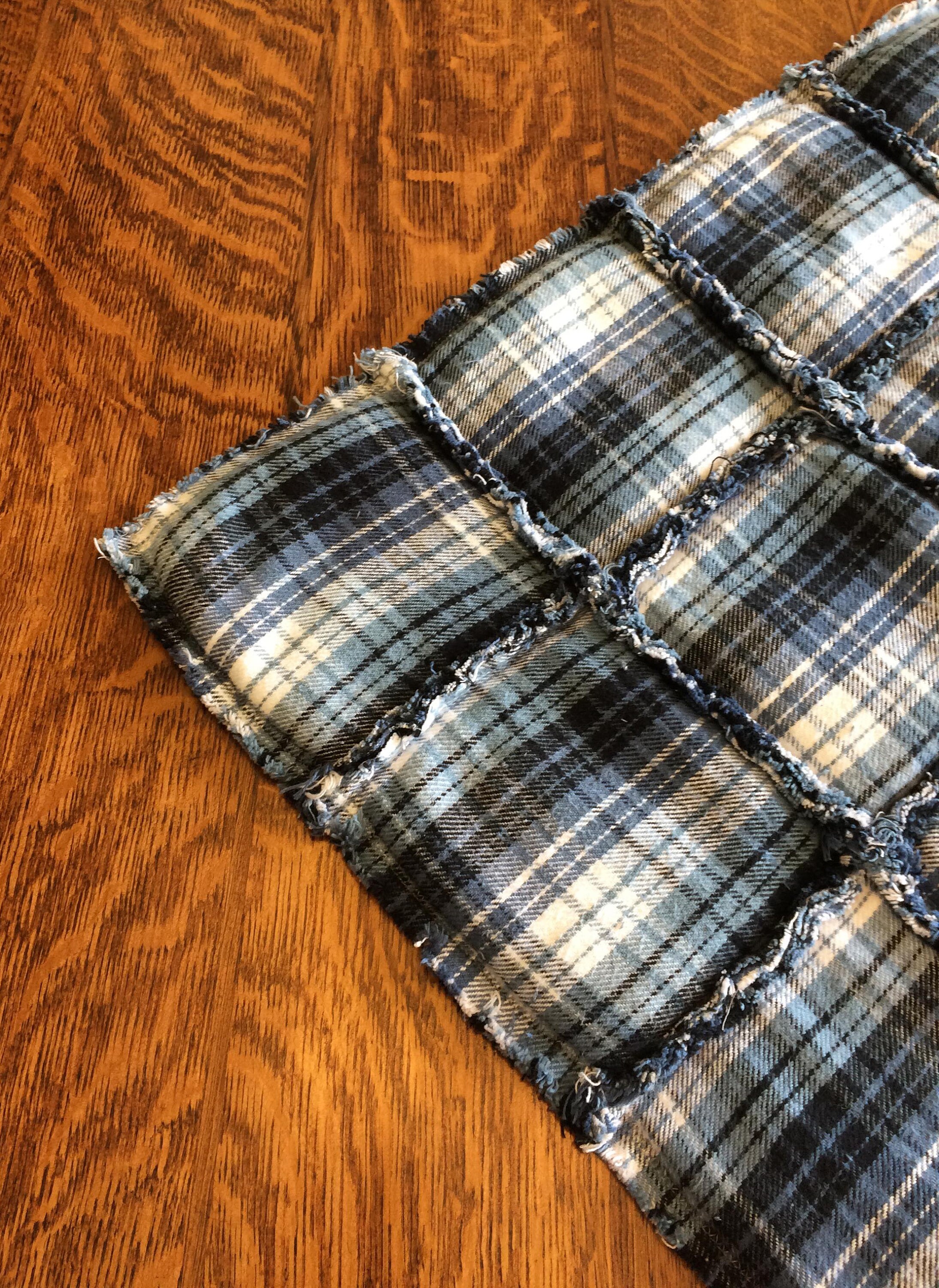 Weighted Lap Pad, Blue Plaid Flannel Weighted Lap Blanket, Adult, Child
