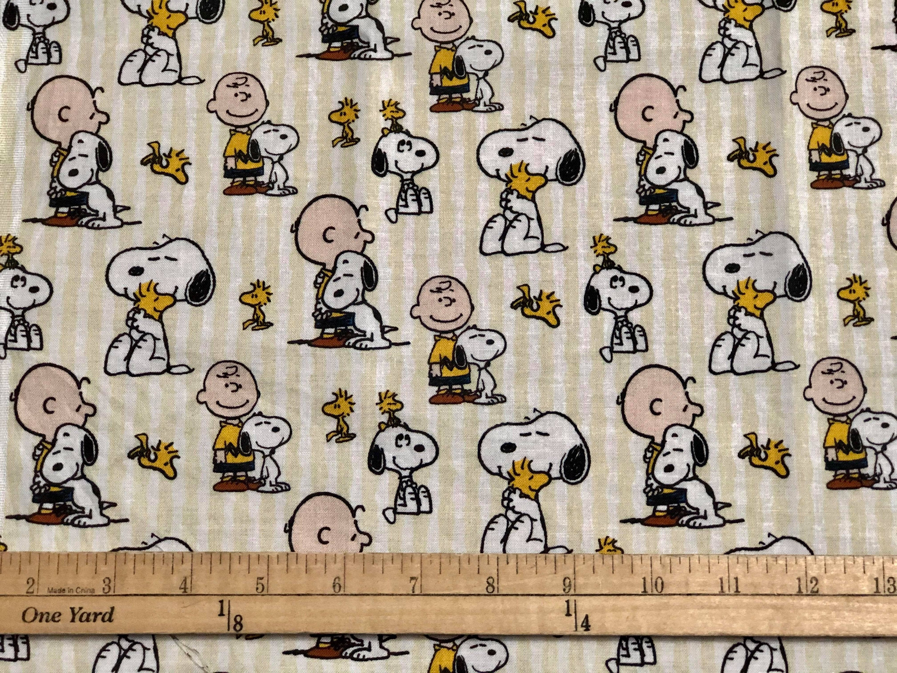 Peanuts Fabric Snoopy Charlie Brown Woodstock Fabric Sold Etsy