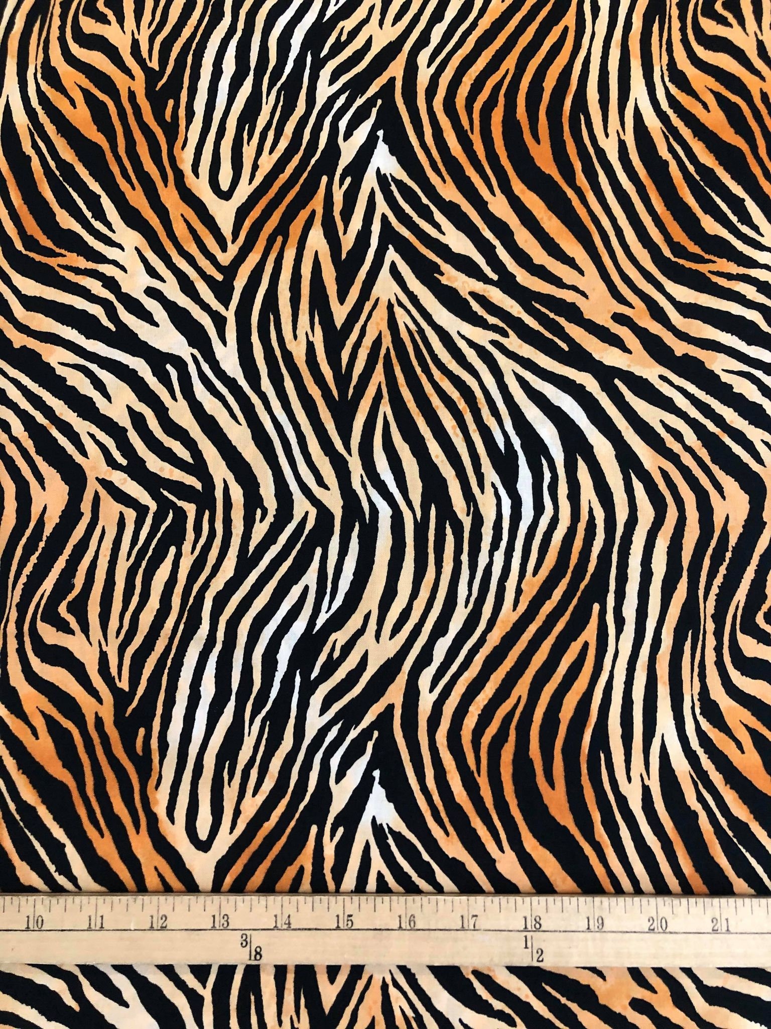 Tiger Stripe Fabric Animal Print Cotton Fabric Fat Quarter Etsy
