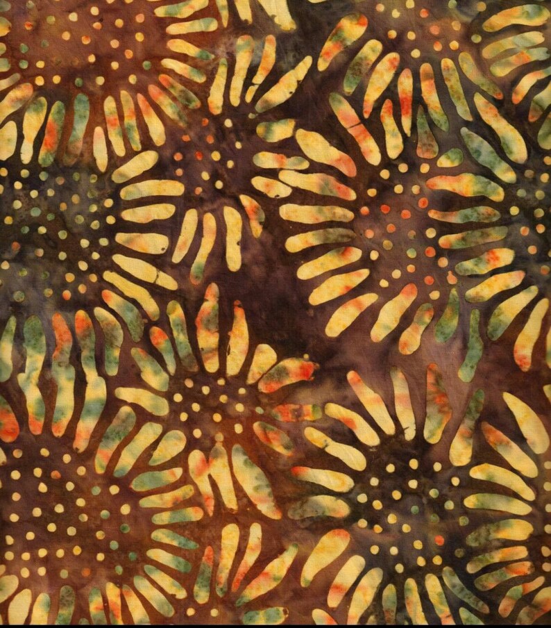 Craft and Mask Fabric Sunflower Cotton Fabric 12 Yard Indonesian Batik Fabric Fat Quarter By the Yard Quilting Cotton