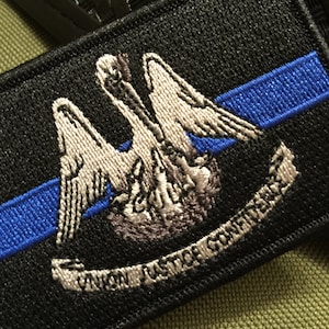 Subdued Thin Blue Line LOUISIANA State Flag Patch for Law Enforcement