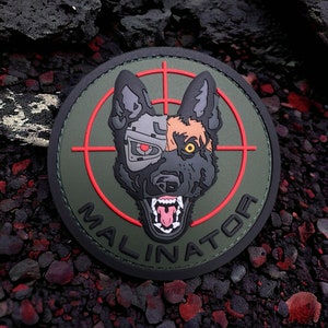 Malinois &quot;Malinator&quot; K9 OD Green Morale PVC Patch