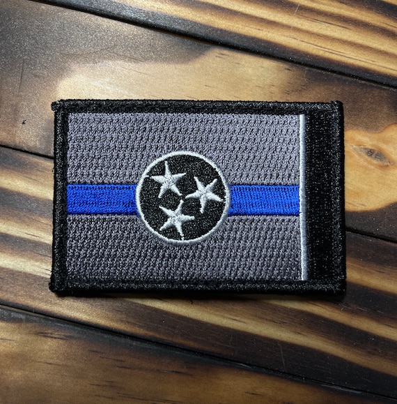 Subdued Thin Blue Line American Flag Patch 3 x 2