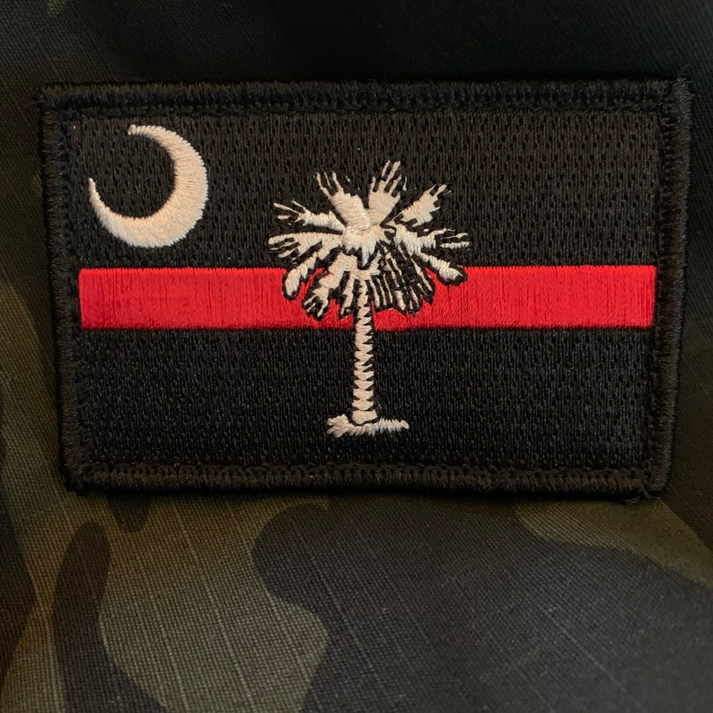 Subdued Thin Red Line SOUTH CAROLINA State Flag Patch