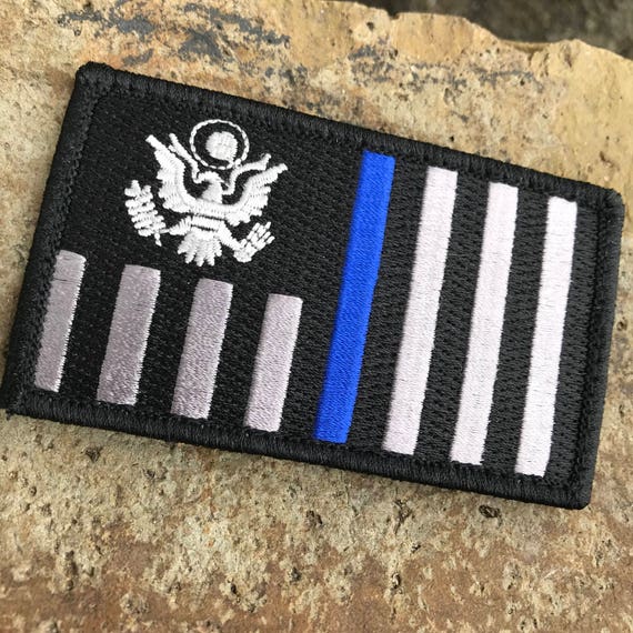 Thin Blue Line Embroidered Patch Remembrance Morale Badge Vests K9 Bag Flag UK
