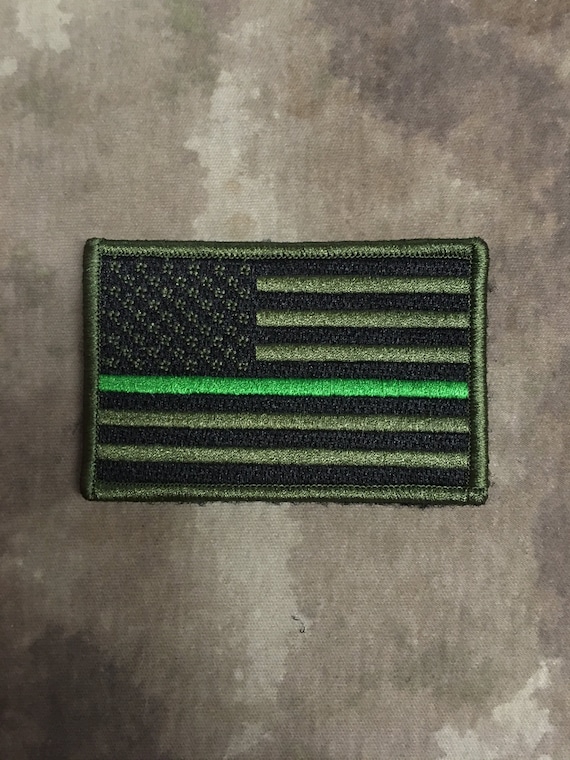 Thin GREEN Line American Flag Patch Federal Agents Game Wardens Border Patrol
