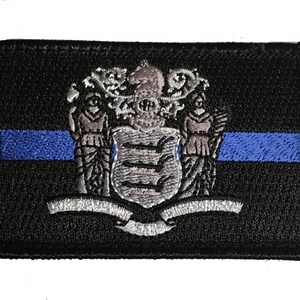Subdued Thin Blue New Jersey State Flag Patch for Law Enforcement