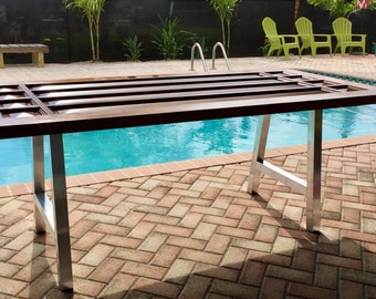 DIY A Shaped Metal Table Legs Custom Table Legs for Dining Room Table and Entry Way Table, 2" Aluminum, Set of two (2)