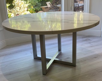 Angled Pedestal Metal Table Legs Base 2" Aluminum, custom table legs, dining room table
