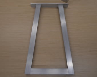 Trapezoid Shaped Metal Table Legs Custom Table Legs for Dining Room Table and Entry Way Table, 2" Aluminum, Set of two (2)