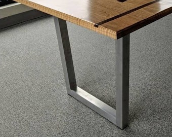 Angled Metal Table Legs Custom Table Legs for Dining Room Table and Entry Way Table, 2" Aluminum, Set of two (2)