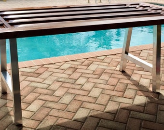 A Shaped Metal Table Legs  Custom Table Legs for Dining Room Table and Entry Way Table, 2" Aluminum, Set of two (2)