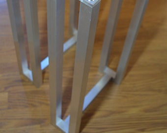 Rectangular Prism Metal Table Legs Custom Table Legs for Dining Room Table and Entry Way Table, 1" Aluminum, Set of two (2)