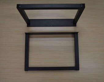 U Shaped Metal Table Legs Custom Table Legs for Dining Room Table and Entry Way Table, 1.5" Black Aluminum, Set of two (2)