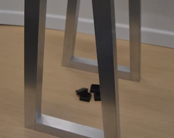 Aluminum Trapezoid Table Legs: DIY Metal Dining Table, Set of 2