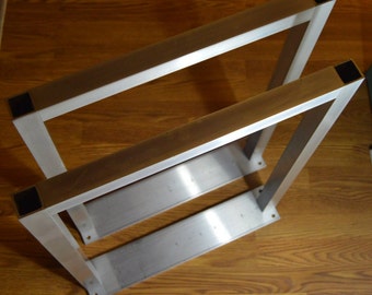 U Shaped Metal Table Legs Custom Table Legs for Dining Room Table and Entry Way Table, 1.5" Aluminum, Set of two (2)