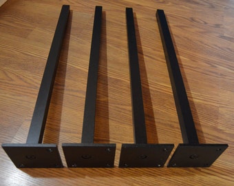 Straight Metal Table Legs Set of 4 Custom Table Legs for Dining Room Table and Entry Way Table, Black 1" Aluminum